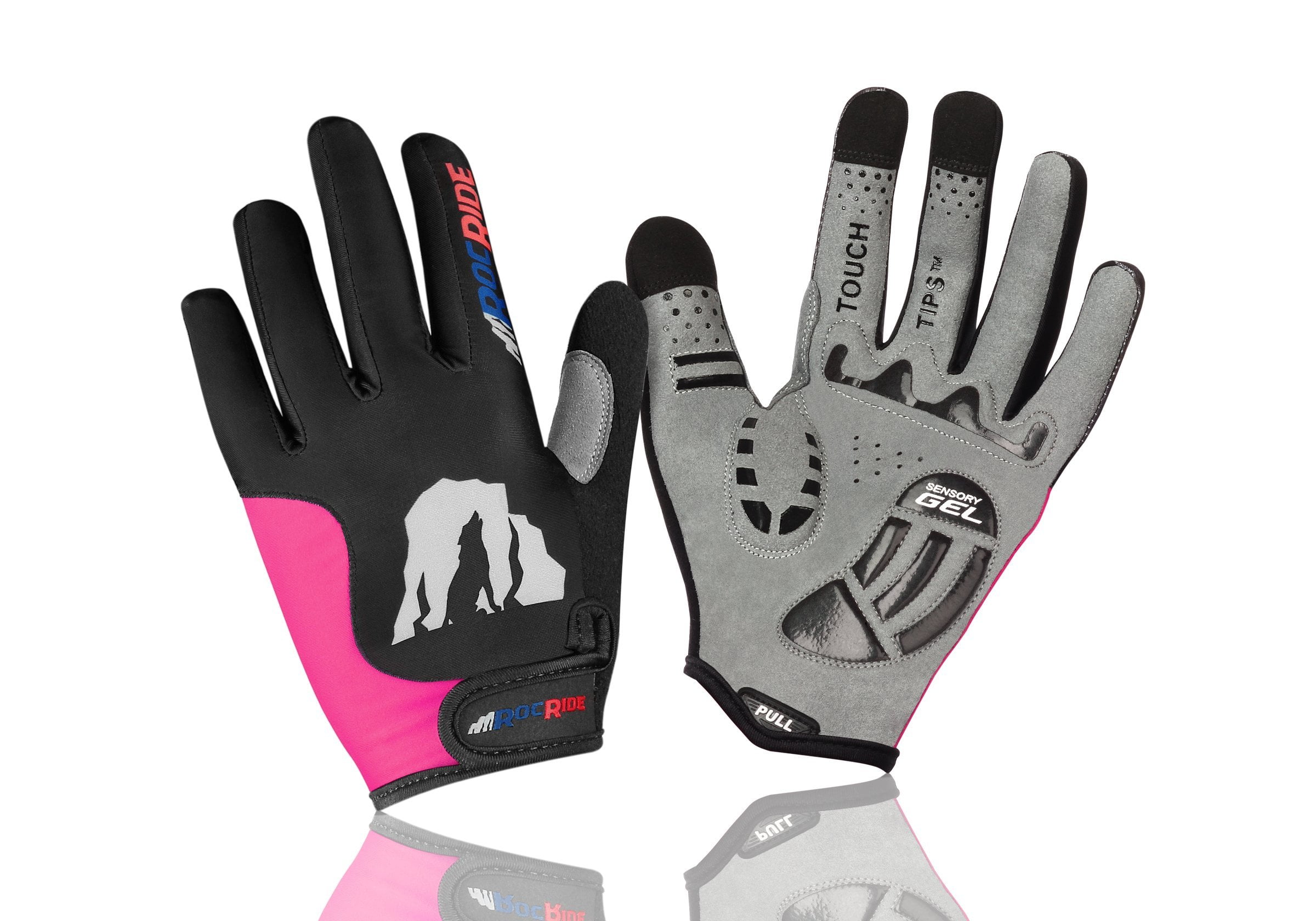 RocRide Womens Cycling Gloves Gel Padded Full Finger Mountain, Road