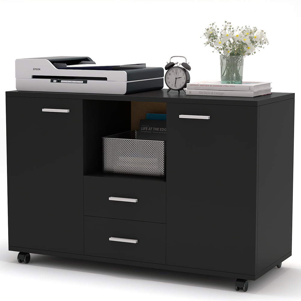 Tribesigns 2 Drawer Mobile File Cabinets Wood Lateral Filing