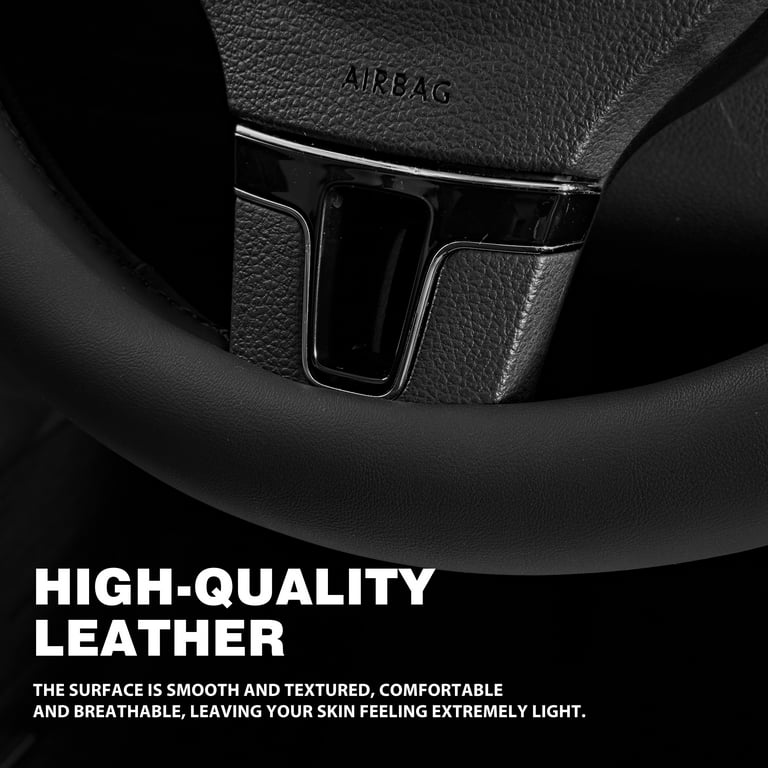 Auto Drive Perforated Faux Leather Steering Wheel Cover, Black photo 4