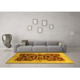 thumbnail image 3 of Ahgly Company Machine Washable Indoor Square Oriental Yellow Traditional Area Rugs, 6' Square, 3 of 4