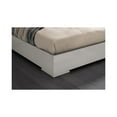 thumbnail image 3 of King Size Bed with Modern Square Headboard - Light Grey High Gloss Finish Bedroom Furniture, 3 of 6
