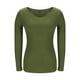 thumbnail image 5 of Tops de otoño para mujer,Suéter de cuello cuadrado para mujer, manga larga con acolchado en el pecho, poliéster totalmente elástico, ropa informal para uso doméstico y diario, sopatenor, 5 of 7