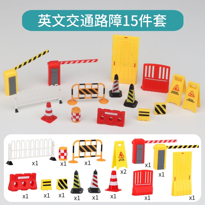 15pcs Mini Traffic Signs Model Road Sign Cognition Toy Traffic
