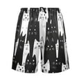 thumbnail image 2 of Men's Pajama Shorts Bottoms with Pockets Soft Lightweight Lounge Sleep Wear White Black Cat, 2 of 6