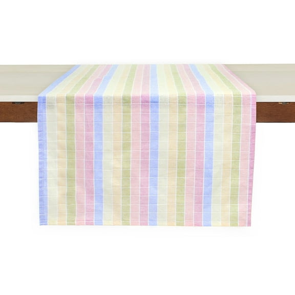 Fennco Styles Luscious Stitched Checkered Cotton Table Runner 16 x 72 Inch