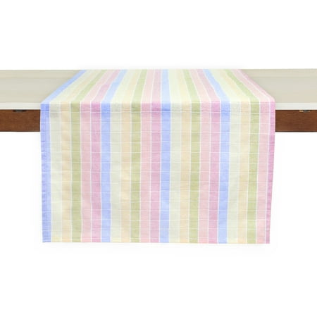 

Fennco Styles Luscious Stitched Checkered Cotton Table Runner 16 x 90 Inch