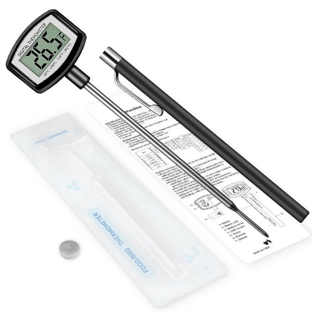Termómetro para carne de lectura instantánea Termómetro digital para cocinar alimentos con sonda súper larga para parrilla, dulces, cocina, barbacoa, ahumador, horno, aceite, leche, yogur, t