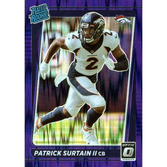 NFL 2021 Panini Donruss Optic Patrick Surtain II Purple Shock Trading Card #244 (Rated Rookie )