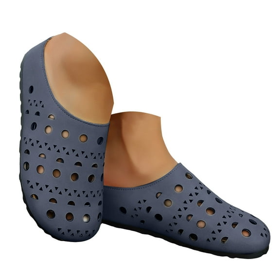 Dakaela Mules for Women Slip on Clogs Slide Sandals Closed Toe Arch Support Cutout Walking Flat Shoes