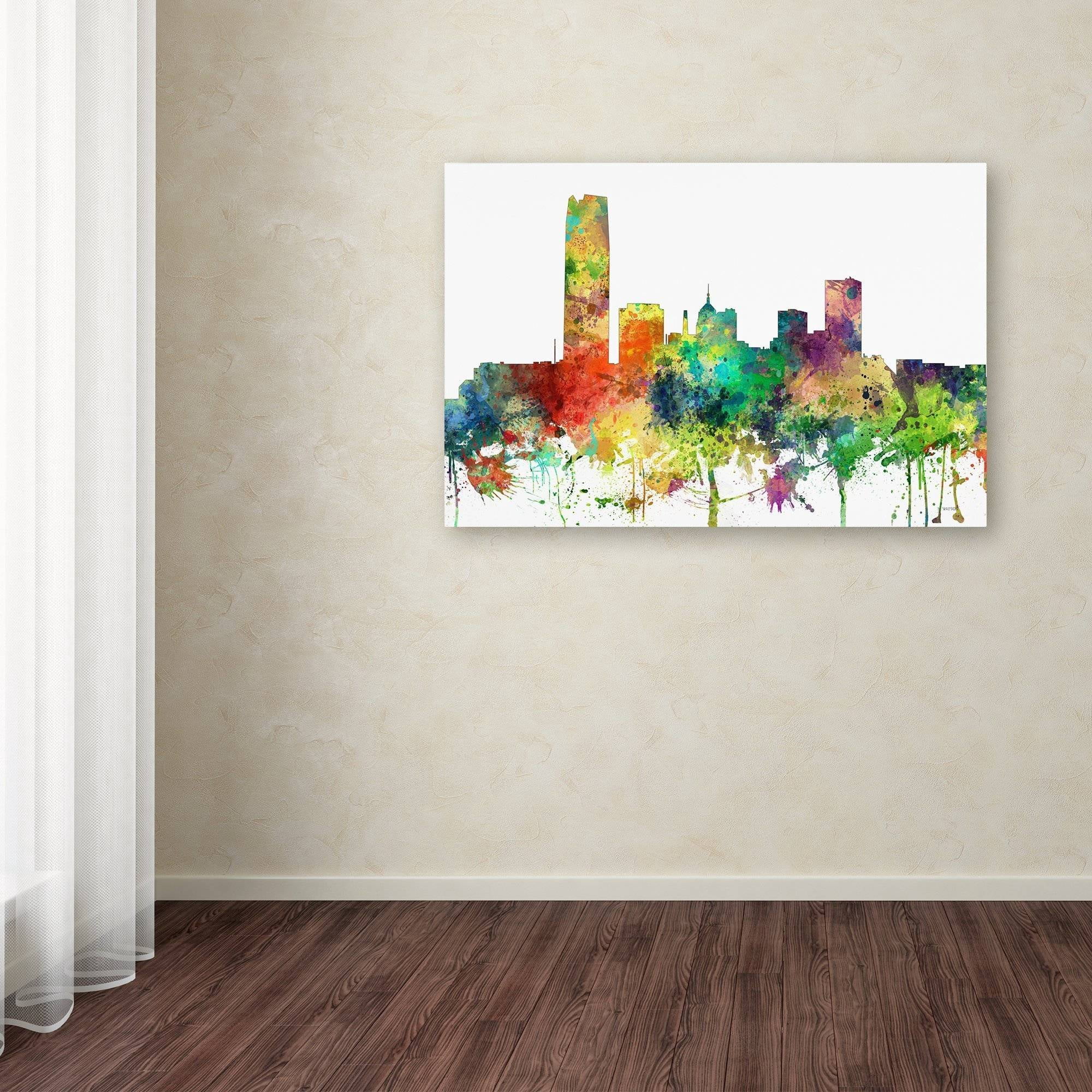 Trademark Fine Art "Oklahoma City Oklahoma Skyline SP" Canvas Art by Marlene Watson