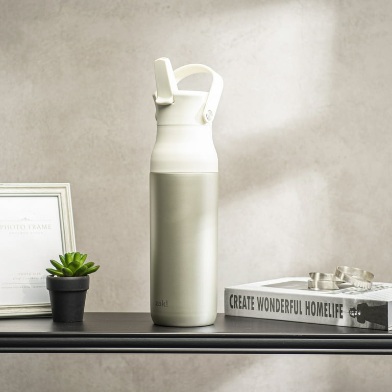 Zak Designs Harmony 32oz Recycled Steel Water Bottle, Leak-Proof