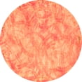 thumbnail image 1 of Ahgly Company Indoor Round Abstract Orange Modern Area Rugs, 4' Round, 1 of 4