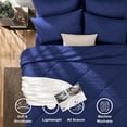 thumbnail image 3 of Flymme Dark Blue Comforter Set with Sheet,7 Pieces Bed in a Bag Queen Size Bed Set Soft Microfiber Complete Bedding Sets for All Season, 3 of 9