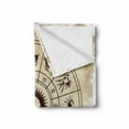 thumbnail image 2 of Zodiac Soft Flannel Fleece Throw Blanket, Wheel of Horoscope on the Distressed Backdrop Cosmos Occult Print Artwork, Cozy Plush for Indoor and Outdoor Use, 50" x 60", Brown Beige, by Ambesonne, 2 of 6