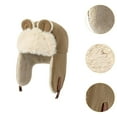 thumbnail image 6 of yotijay Animal Ears Trapper Hat Lightweight Cute Comfortable Warm Ear Protection Hat for Khaki, 6 of 9