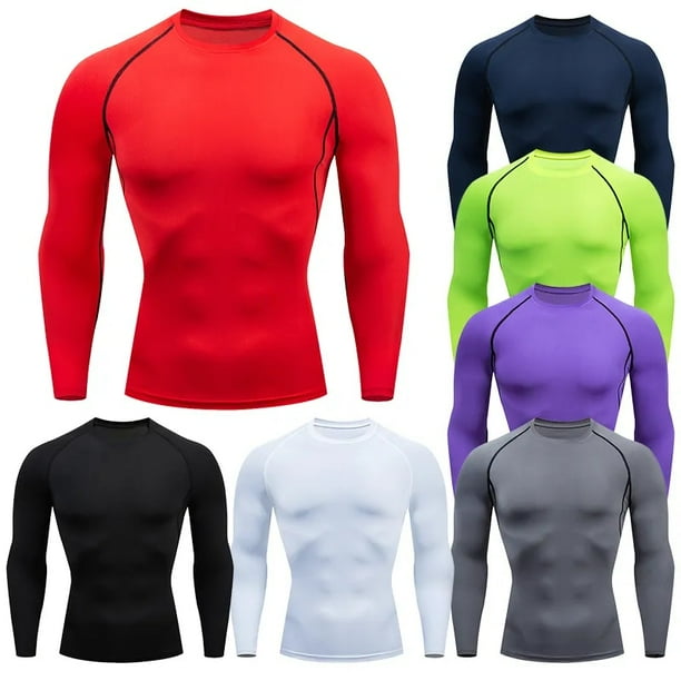 Rashgard T shirt de course a Compression pour hommes serre a manches longues chemises de Sport d entrainement de Jogging vetements de Sport coupe seche Walmart en linea