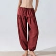thumbnail image 2 of CHUMUD Womens Harem Pants Wide Leg Barrel Casual Loose Joggers Drawstring Elastic Waist Pants with Pockets Summer Fits, 2 of 7