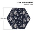 thumbnail image 2 of Pofeuu Retro Flower Print Coasters for Drinks, 4Pack PU Leather Coasters, Bar Drink Coasters for Tabletop Protection, Furniture from Damage-Hexagon, 2 of 6