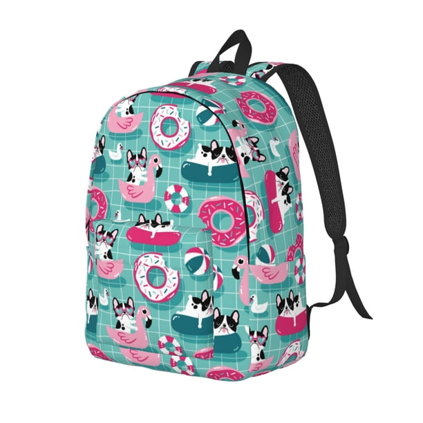 Fotbe Dogs With Swimming Mochila de Lona con Estampado, Mochila Duradera, Mochila Versátil de Alta Calidad, Mochila Compacta Vintage-Medium
