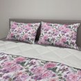thumbnail image 2 of Floral Comforter & Sham Bedding Set, Tiny Swallowtail Butterflies Flying Among Watercolor Illustrated Peachy Color Roses, 3 pcs Duvet Set Microfiber Filling Quilt, 5 Sizes, Multicolor, by Ambesonne, 2 of 4