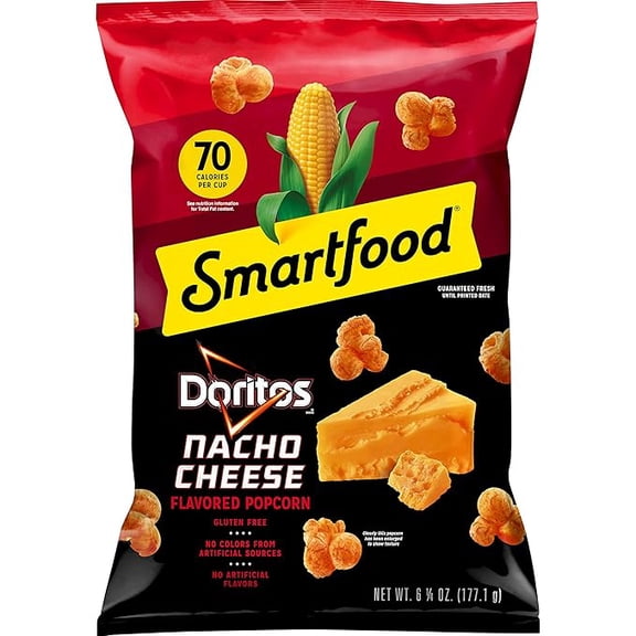 Pack of 1 Smartfood Doritos Nacho Cheese Popcorn 6.25oz