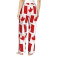 thumbnail image 3 of Naloa Canada Print Women’s Ultra-Soft Comfy Pajama Lounge Pants with Pockets & Drawstring, 3 of 8