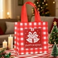 thumbnail image 5 of Deeceymbur Gift Bag Tote Non Woven Fabric Christmas Handbag Foldable Storage Pouch Waterproof Holiday Shopping Sack Red Green Festive Party Favor, 5 of 6