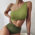 thumbnail image 2 of FhsagQ Swimsuit Sets for Women Crotchless Ladies Fashion Solid Color Bikini Swimsuit Womens Swimsuit Sets Crotchless Pantie Swimsuit Sets for Women with Robe Green L, 2 of 6