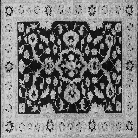 Ahgly Company Indoor Square Oriental Gray Traditional Area Rugs, 6' Square