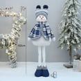 thumbnail image 5 of Handmade Christmas Standing Doll Plush Snowman with Scarf Hat Ornament Extendable Legs Decoration for Fireplaces Decor, 5 of 8