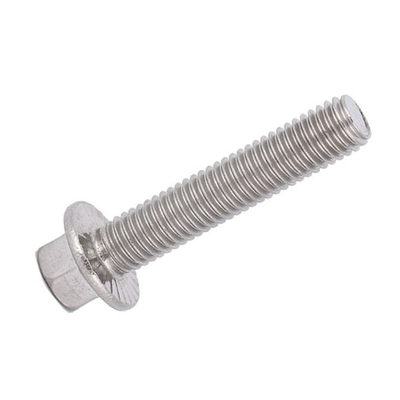 10pcs M8 Stainless Steel SS304 Hex Drive Flange Screws Six Common Lengths to Choose Flanged Hexagonal Socket Bolt Screw Fasteners Replacement for Machinery Industry