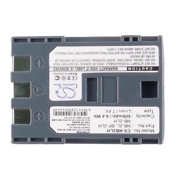 Battery for Canon 40MC BP-2LH S40 S60 ZR800 BP-2L5 BP2LCL ER-D120 NB-2L NB-2LH