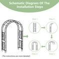 thumbnail image 4 of QISHENSHUI Tall Garden Arch Trellis a Metal Arbor with Floor Prongs Designed for Climbing Plants and Wedding Events to Blend Height with Sturdy Support for Greenery and Decorative Displays, 4 of 14