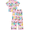 Disney Princess Pink, variant on Kuromi Girls Button Front Top and Pants Pajama Set, 2-Piece, Sizes 4-12