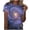 ி478-Purple, variant on Women's Star Random Print Round Neck Short Sleeve Pullover Casual Fashion Top - Relaxed Graphic Tee with Celestial Pattern for Everyday Style