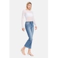 thumbnail image 5 of Flying Monkey - High Rise Slim Straight Jeans with Distressed Hem (27.5" Inseam) - F5213, 5 of 9