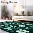 thumbnail image 2 of ODIKA 4x6 Machine Washable Non-Slip Area Rug, Elegant Blooming Flora Entrance Artistic Decorative Contemporary High Traffic Rug with Pad, Green, 596750, 2 of 8