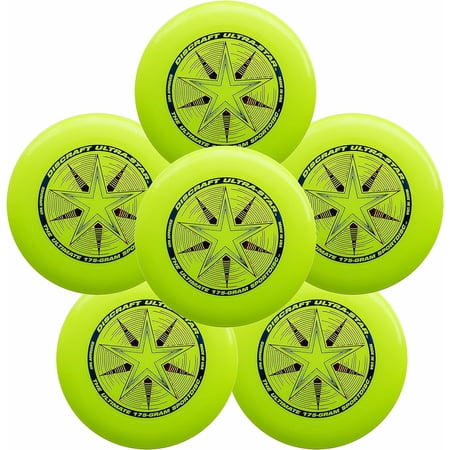 Discraft Ultra-Star 175g Ultimate Frisbee Sport Disc (6 Pack) Yellow
