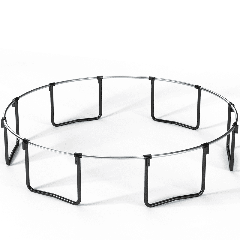 16FT Round Trampoline with Safety Enclosure, Basketball Hoop & Ladder, Galvanized Steel Frame, Outdoor Backyard Trampoline for Kids, Black