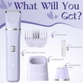 thumbnail image 2 of Bikini Trimmer for Women -Painless Electric Razors for Silk Skin,Cordless Wet/Dry Body Shaver for Trip,Replaceable Lady Facial Groomer, IPX7 Waterproof & Easy Cleaning, Ceramic Blade, USB Charge Dock, 2 of 8