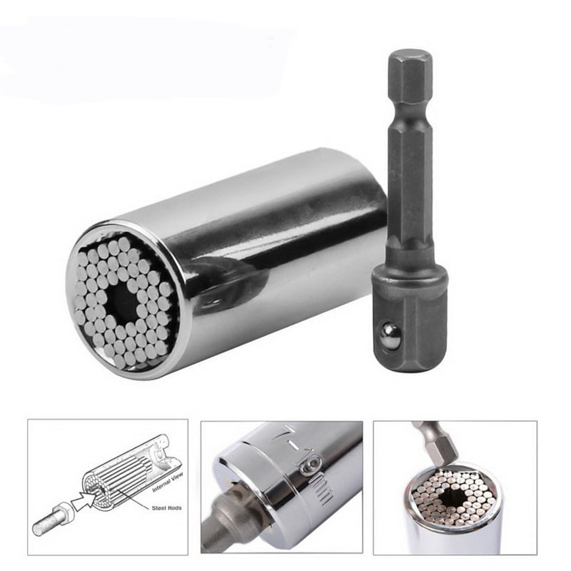 Drill Tool 7-19mm Socket Adapter With 3/8 To 1/4 Inch Power Drill Adapter Universal Color : Black 