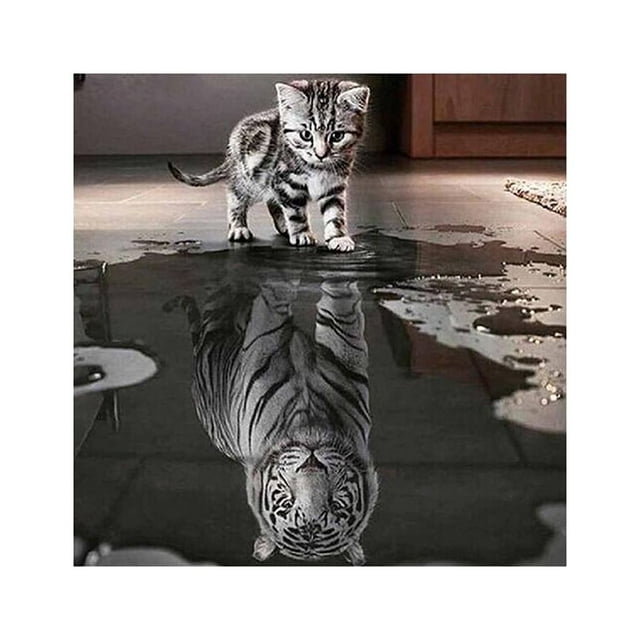 Cat Tiger Resin Needlework DIY 5D Animal Crystal Embroidery Diamond Rhinestone Diamond Painting Crystal Embroidery Home Office Cross Stitch