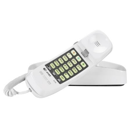 NEW AT&T 210M Trimline Corded Telephone Phone Handset - White - With Speed (Best Speed Dial App)
