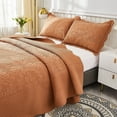 thumbnail image 6 of MarCielo  3 Piece Cotton Oversized Bedspread Quilt Set Tmonica Royal Orange - Queen, 6 of 6