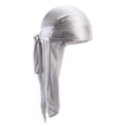 thumbnail image 2 of Gorro De Bufanda De Quimio Sedoso Suave Brillante Gorro Turbante Musulmán Durag Headwrap Negro SM SunniMix Velos de seda Durag Cap, 2 of 8