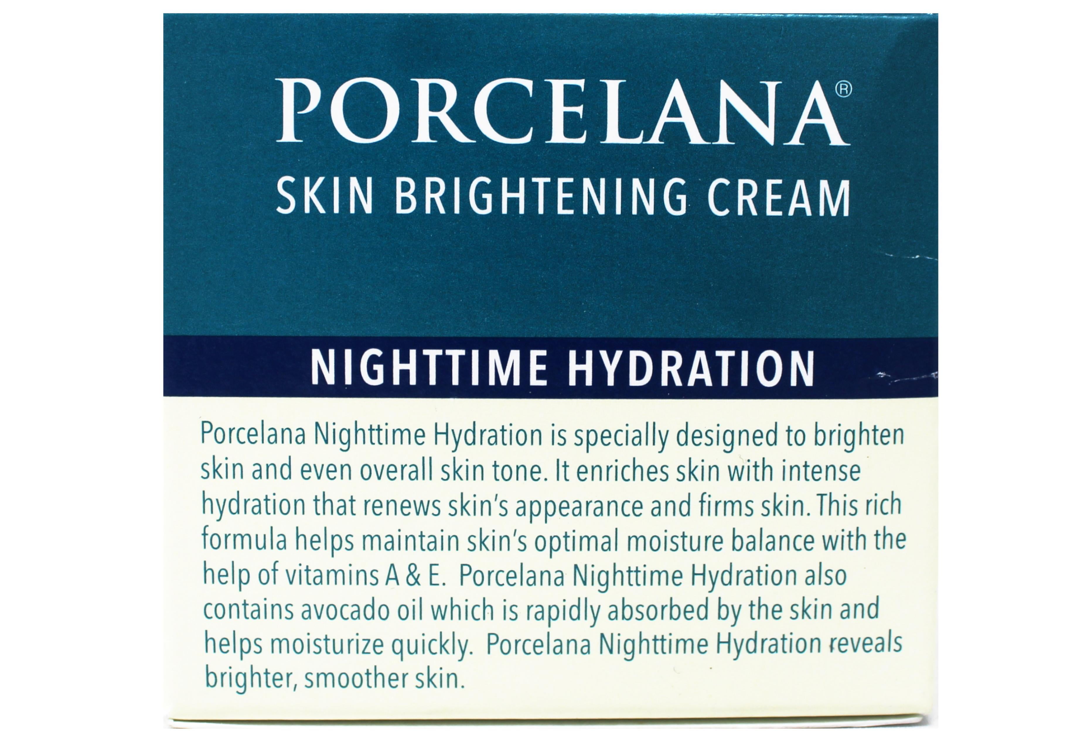 Porcelana Nighttime Hydration Cream 3 oz (Pack of 3) Fades Dark Spots, Evens Skin Tone, Treats Sun & Age Spots, Acne Scarring, Moisturizer with Vitamins & Antioxidants