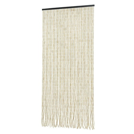 Miumaeov 60 Strands Bamboo Beaded Curtain Hanging Fly Screen Beads Door Curtain Room Divider 180*90cm