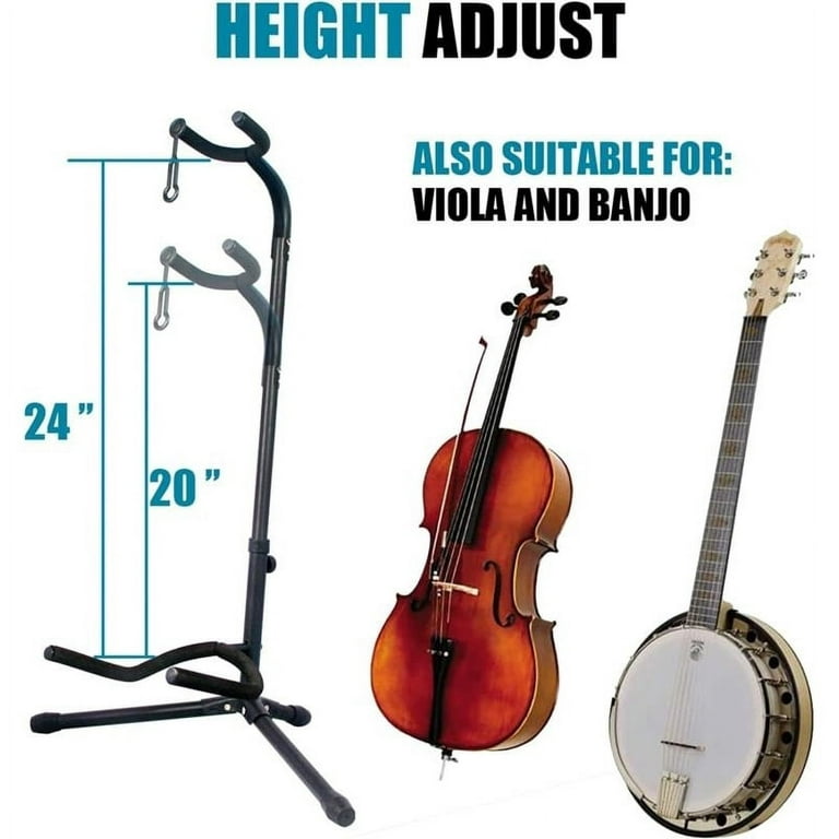 GLEAM Guitar Stand - Adjustable for Electric, Acoustic Guitars and Bass,  Guitar Accessories