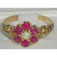 thumbnail image 4 of LBG 14k Yellow Gold Natural Opal and Ruby Womens Cluster Ring - Size 11.75, 4 of 4