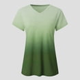 thumbnail image 2 of Camisetas de verano para mujer, camisetas de manga corta, blusa suelta, camisetas de gran tamaño, camisetas casuales con cuello en V y degradado de color para niñas, XXXL, verde claro Sincero Hogar, 2 of 3